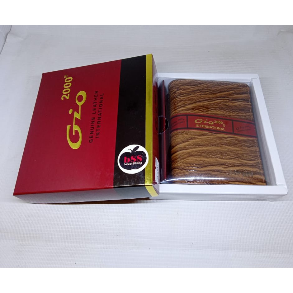 Dompet Kulit Pria Lipat Berdiri ASLI FULL GRAIN Kulit Sapi ORI Motif SERAT KAYU Gi2000