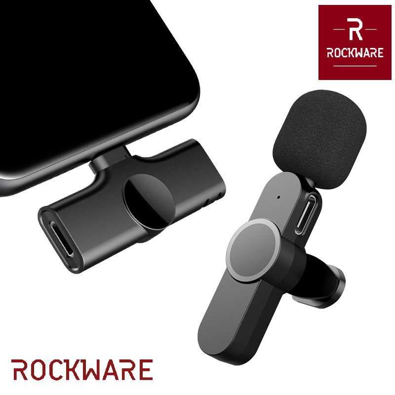 ROCKWARE Wireless Clip-On Mini Portable Lavalier Microphone - Type-C