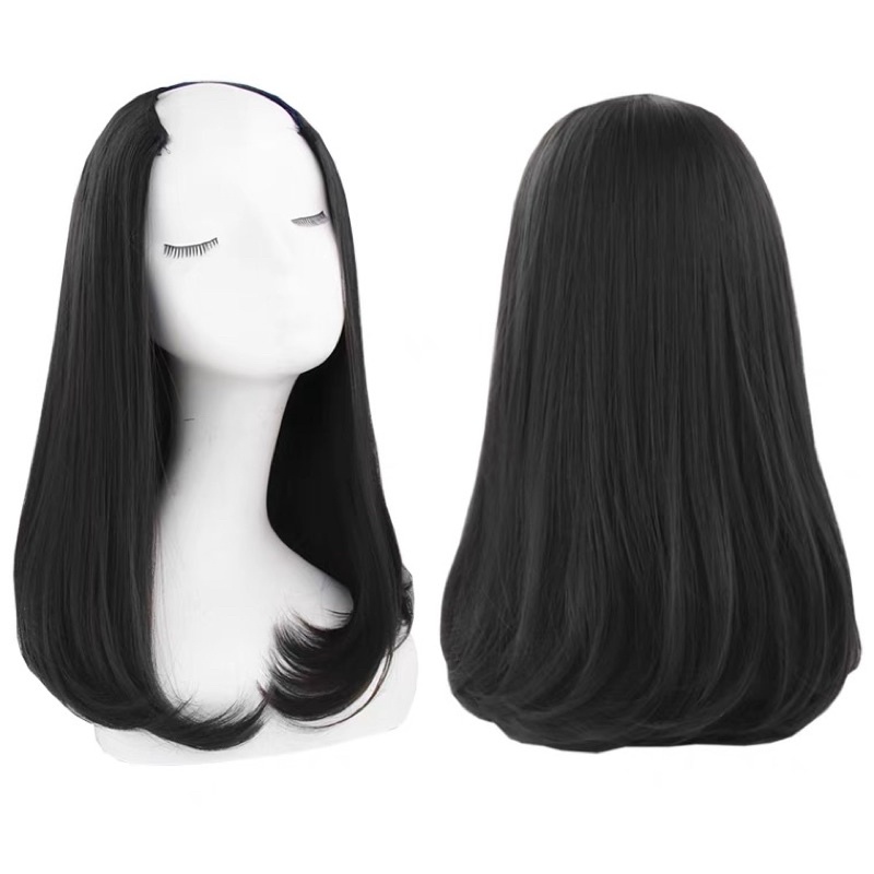 Hairclip korean blow 40cm human Hair Hairclip Pendek Poni wig korean blow rambut Palsu Wanita