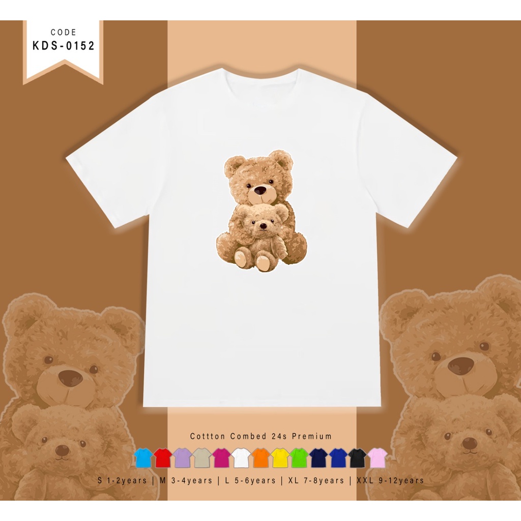 T-SHIRT / KAOS ANAK-ANAK TERMURAH BERGAMBAR BEAR HUG BEAR - TERIMA CUSTOM KAOS KELUARGA