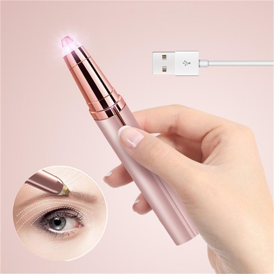 Salorie Electric Brow Trimmer USB Charging Painless Remover Pencukur Alis Pencukur Wajah Roller Penyerap Minyak