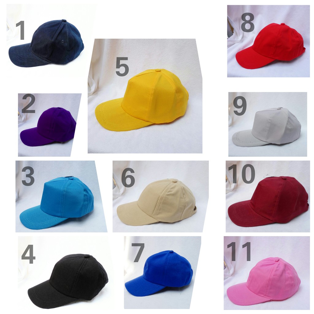 Topi Anak Baseball Polos Warna  - Baseball Hat Anak - Topi Anak Warna - Topi Anak Aneka Warna Polos - Topi Anak Cewek Cowok