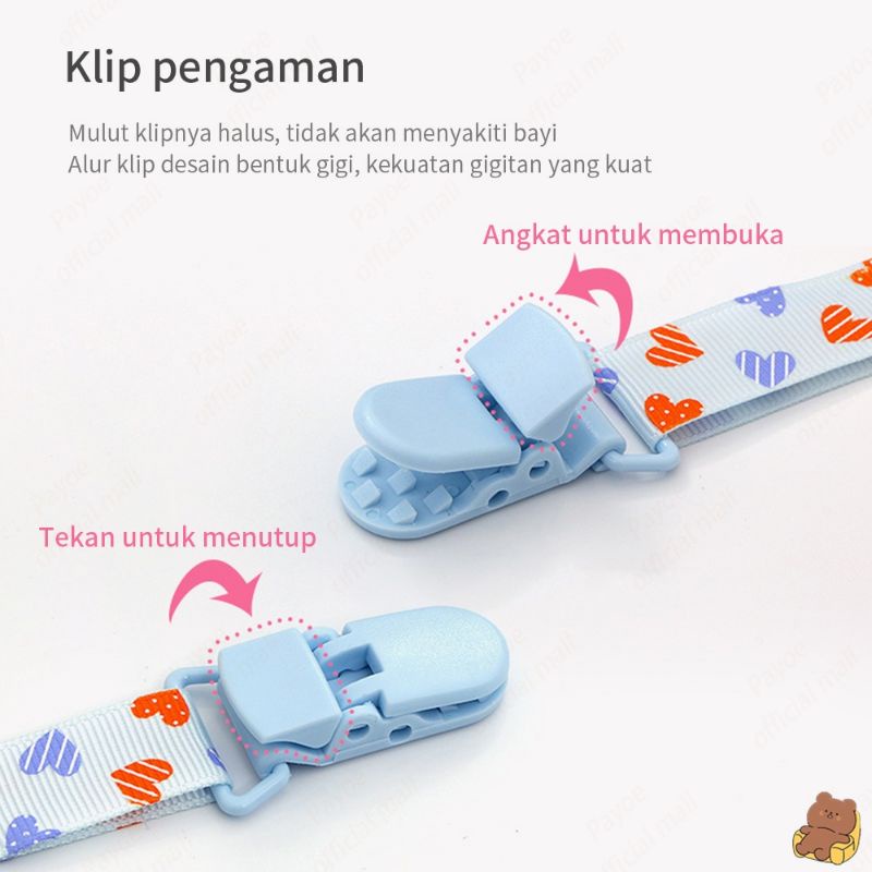 Tali penjepit dot bayi dengan 3 kancing