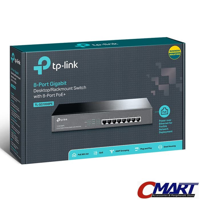 TP-Link TL-SG1008PE TPLink 8 Port Gigabit Desktop/Rackmt Switch PoE