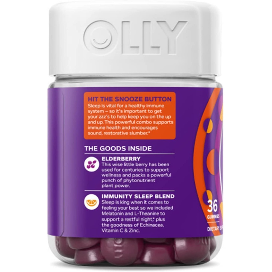 Olly Immunity Sleep with Elderberry Vitamin C Zinc Melatonin 3Mg