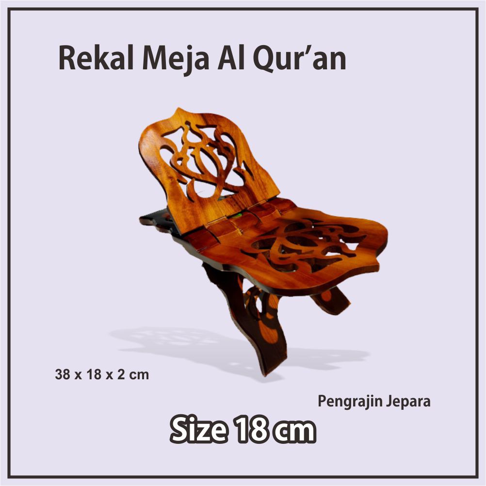 Rekal Dudukan Alquran Meja Lipat Quran Motif Kubah Ukuran 18 Cm