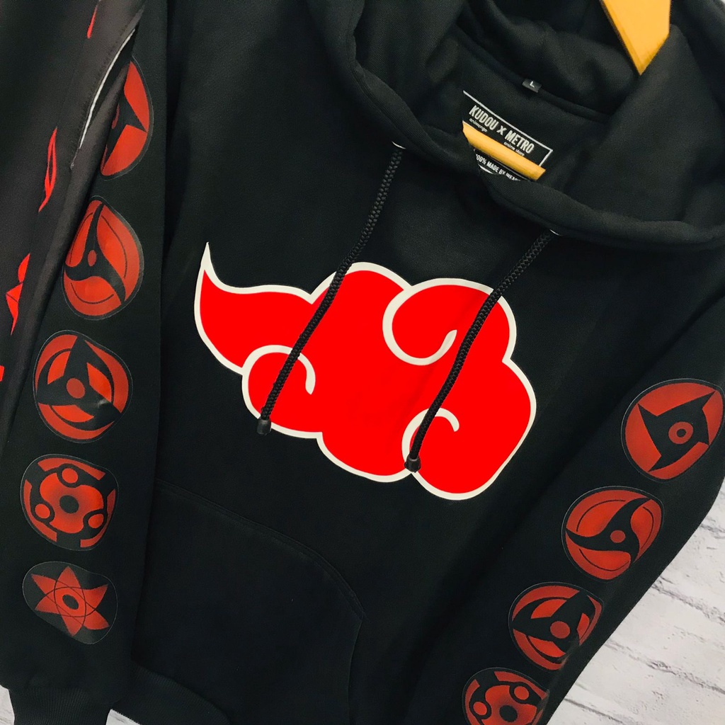 Hoodie Akatsuki Black Logo Anime Manga Naruto Premium Unisex