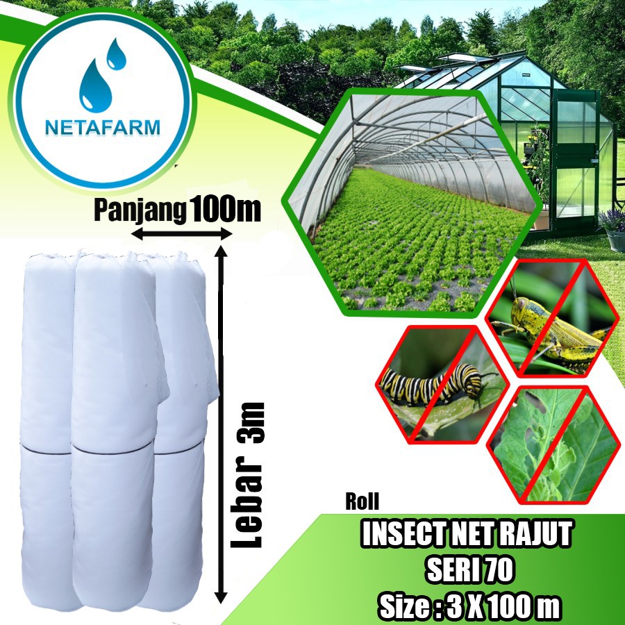 Insect Net Rajut Seri 70 Jaring Serangga Insectnet 3x100m - 1Roll