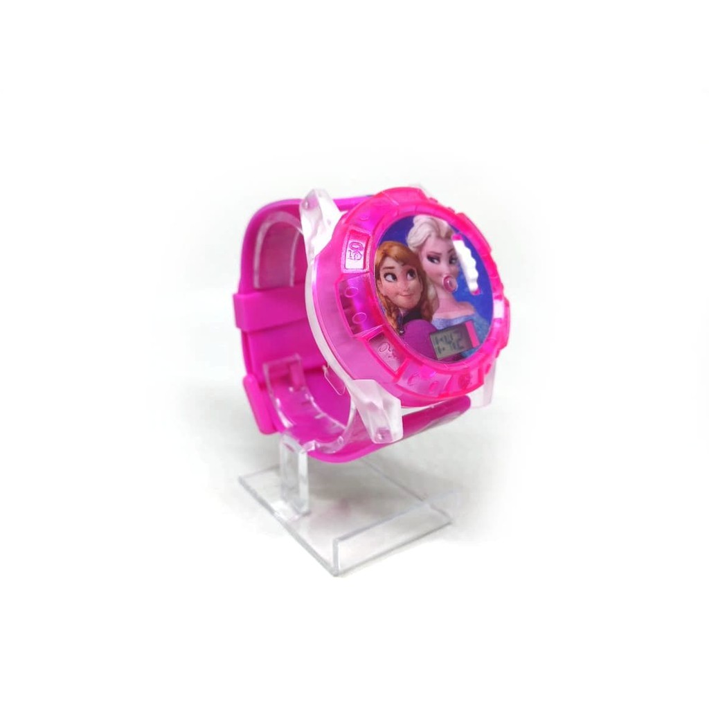 Parling Laris! JAM TANGAN ANAK PEREMPUAN MUSIK LASER PROYEKTOR FROZEN ELSA LAMPU Low Price!