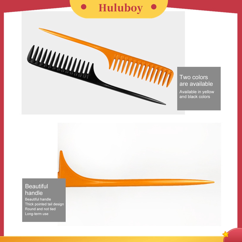 Huluboy Huluboy♡ Sisir Gigi Tajam Bahan Plastik Anti Statis Tahan Lama Untuk Tata Rambut