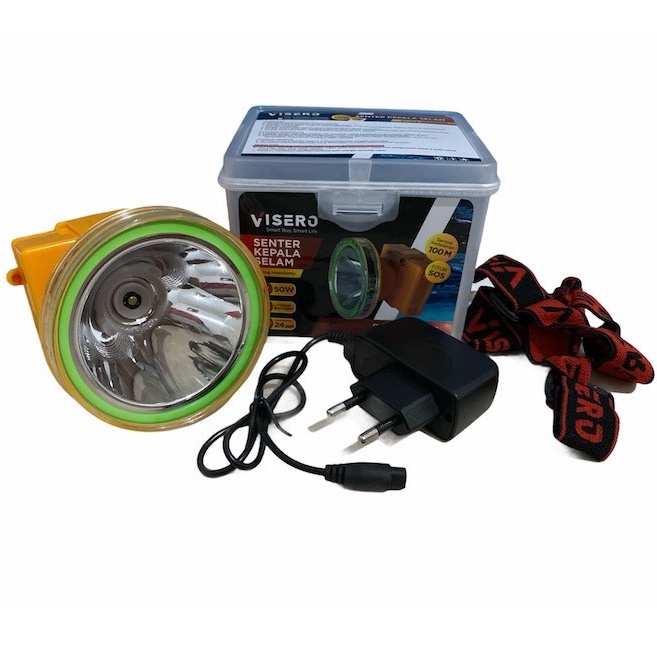 COD SENTER KEPALA SELAM DIVING HEADLAMP 50 WATT VISERO VHL-5350AWS CAHAYA PUTIH 50 WATT SUPER TERANG / SENTER KEPALA SELAM/DIVING VISERO 50 WATT VL-5350