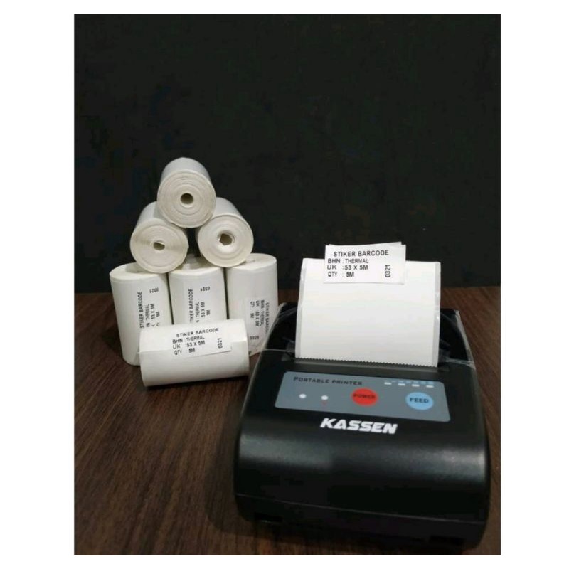 

KERTAS STIKER LABEL PRINTER BLUETOOTH THERMAL 58X30 5M CONTINOUS STICKER