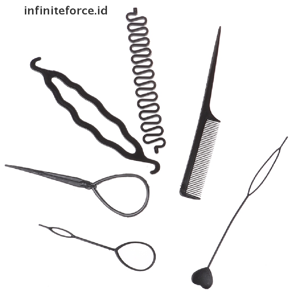 (Infiniteforce.Id) 6pcs / Set Alat Bantu Kepang Rambut Untuk Anak Perempuan