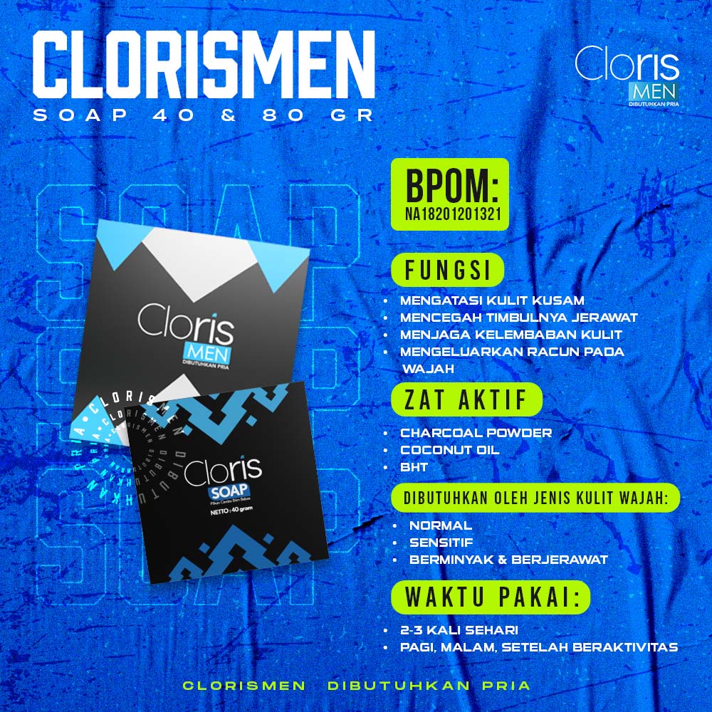 Clorismen PAKET MAKE IT SIMPLE Cloris Men Soap 40gr &amp; Wadah Sabun Cloris Original