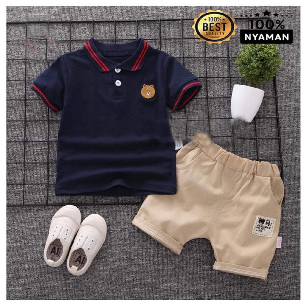 SETELAN BAJU ANAK LAKI LAKI 1-5 TAHUN SETELAN ANAK LAKI LAKI TERBARU SETELAN POLO BEAR BAJU ANAK LAKI LAKI TERBARU