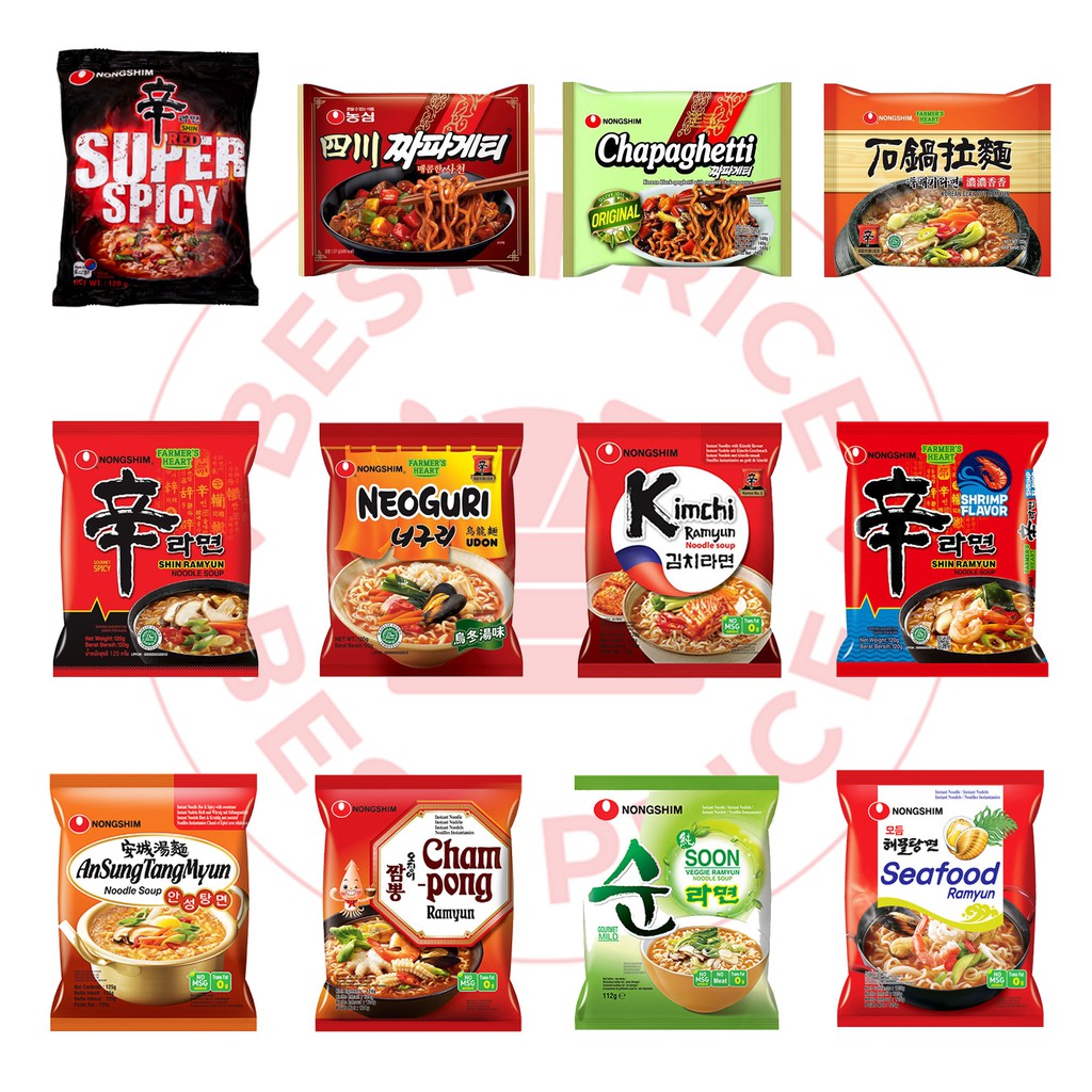 NONGSHIM - SEMUA VARIAN MIE KOREA (SHIN RAMYUN/ NEOGURI/ CHAPAGHETTI/ VEGE/ CHAMPONG/ANSUNGTANGMYUN)