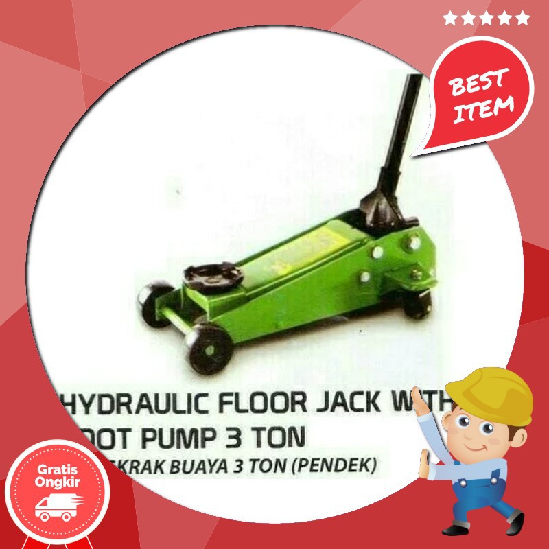 Jual Dongkrak Buaya 3 Ton Tekiro Model Pendek - Dongkrak Buaya Pendek 3Ton Murah Berkualitas