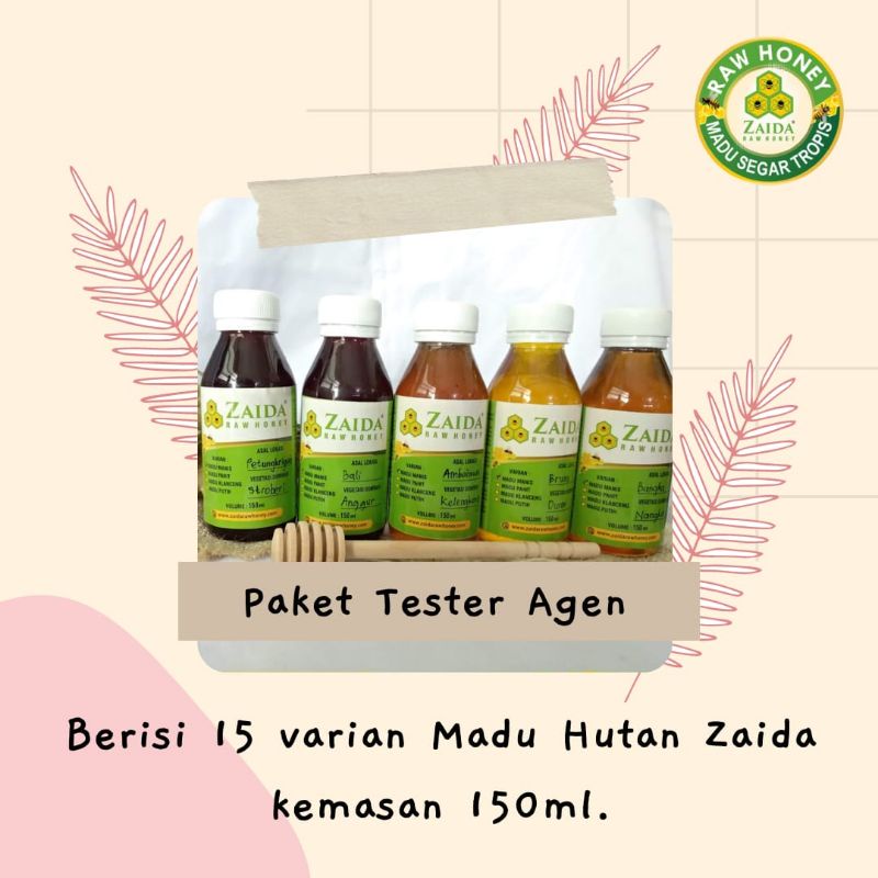 Paket Tester Agen dan Reseller 15 Varian Madu Hutan Zaida Kemasan 130 ml