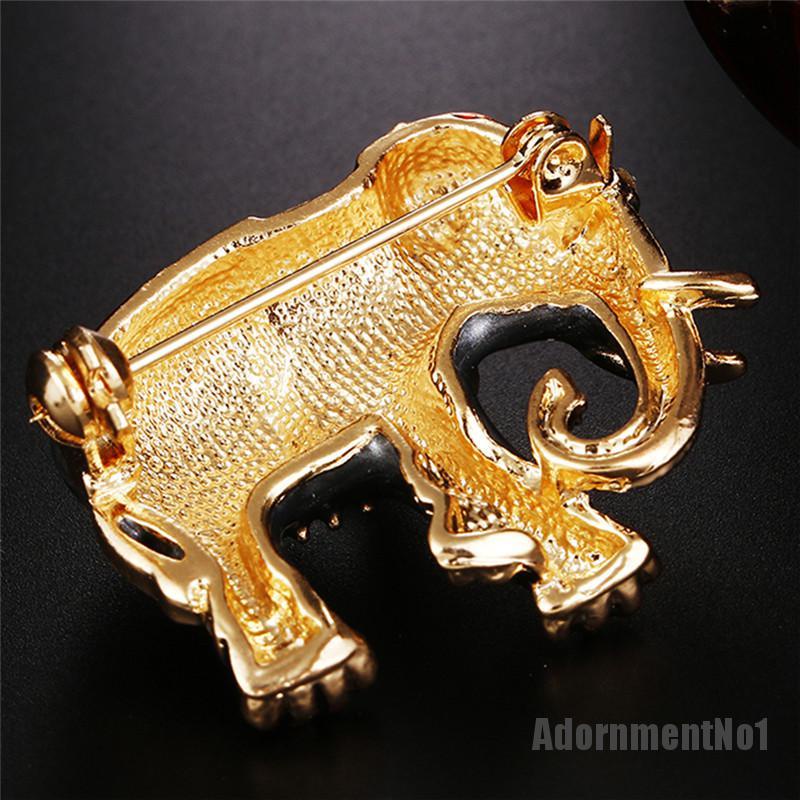 (Adornmentno1) Bros Pin Enamel Desain Gajah Hias Kristal Untuk Wanita