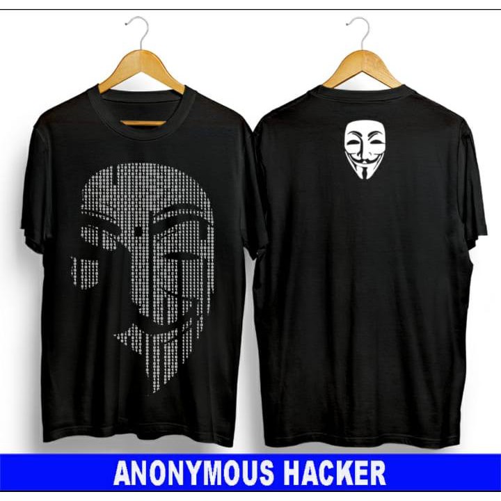 KAOS DISTRO / T-SHIRT PRIA WANITA ANONYMOUS HACKER