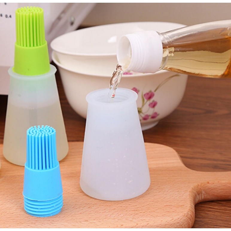 As1910 Botol Kuas Oles Minyak Silikon BBQ Silicone Basting Oil Brush Bottle