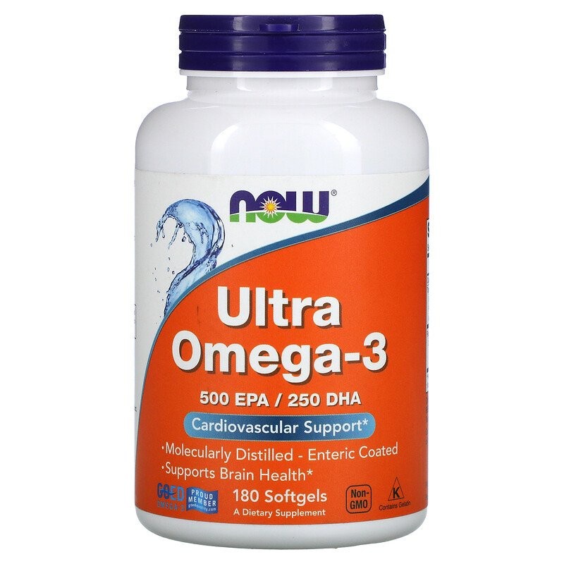 NOW FOODS ULTRA OMEGA-3 OMEGA 3 FISH OIL OMEGA3 DHA EPA 180 SOFTGELS