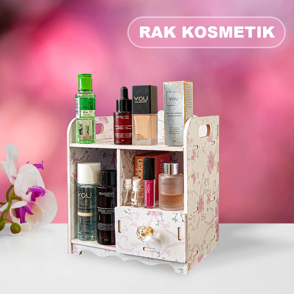 Rak Kosmetik Serbaguna Minimalis Portable Storage Makeup MDF - LC