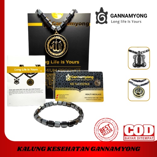Kalung Kesehatan Gannamyong Original Energi Ion Negatif Pendant Bonus Gelang