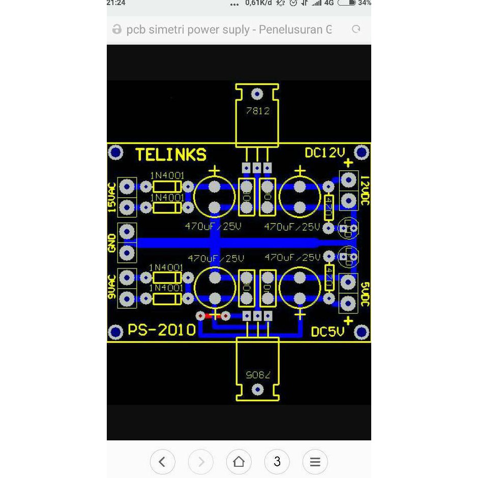 Pcb Simetris Power Suply Ic 78Xx 79Xx Pcmja29 Murah