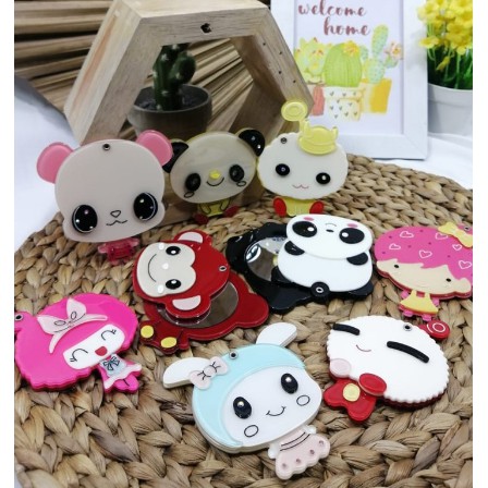 Cermin Rias Kaca Portable Travelling Mini Karakter Import-5