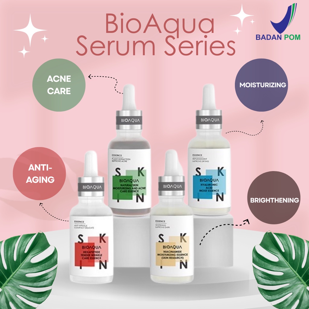 Serum Bioaqua Essence Wajah BPOM 30 ml Moisturizing Acne Care Hyaluronic Acid Niacinamide Hexapeptide