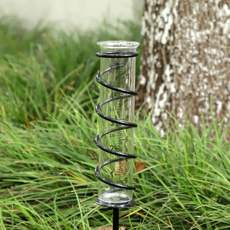 Kiss Metal Sprial Rain Gauge Alat Ukur Hujan Dapat Dilepas Dengan Stake Hias Untuk Taman