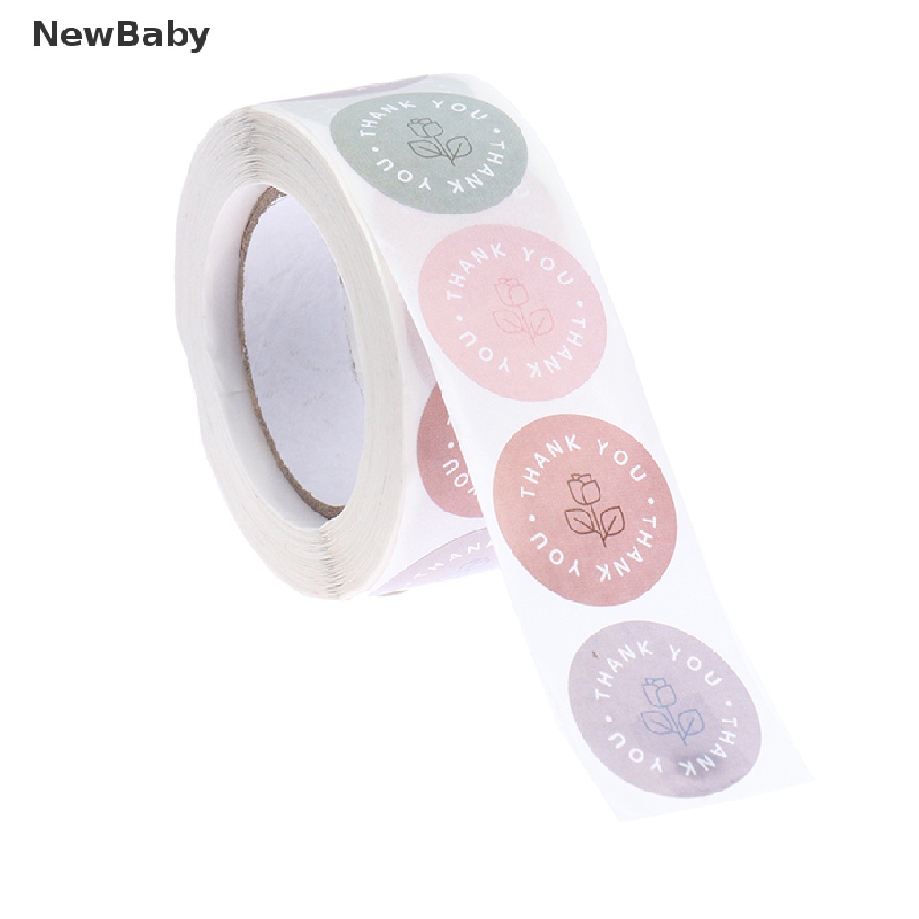 Newbaby 500pcs Stiker Label Motif Tulisan Thank You Gaya Retro