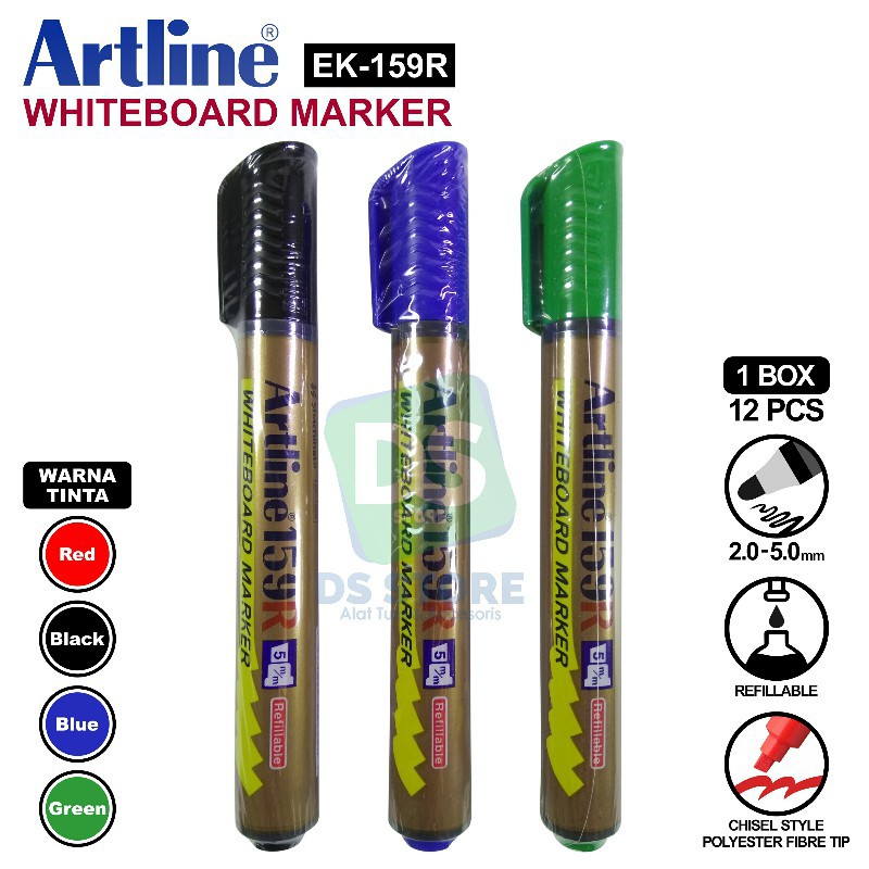 

Spidol Besar Whiteboard Marker [Ujung Miring] EK-159 ARTLINE