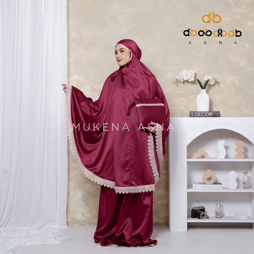 Mukena Dewasa Daily  Traveling Premium Renda Mewah AsnaCollection٩٩