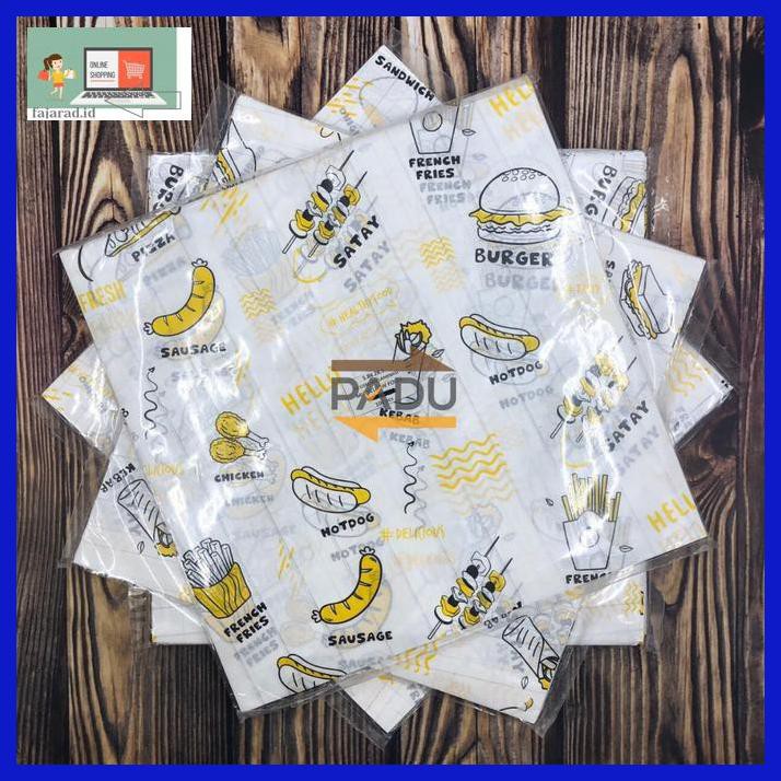 D5Gt6R6- Kertas Nasi Laminasi (25X27.5 Cm) - Motif Printing - Anti Lengket - Yellow Food 57Ti800U-