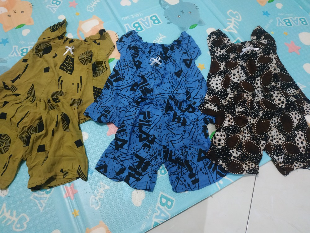Setelan Batik  Anak Khususkain Cap Umur 2-3th Murah Motif Random Sesuai Stok
