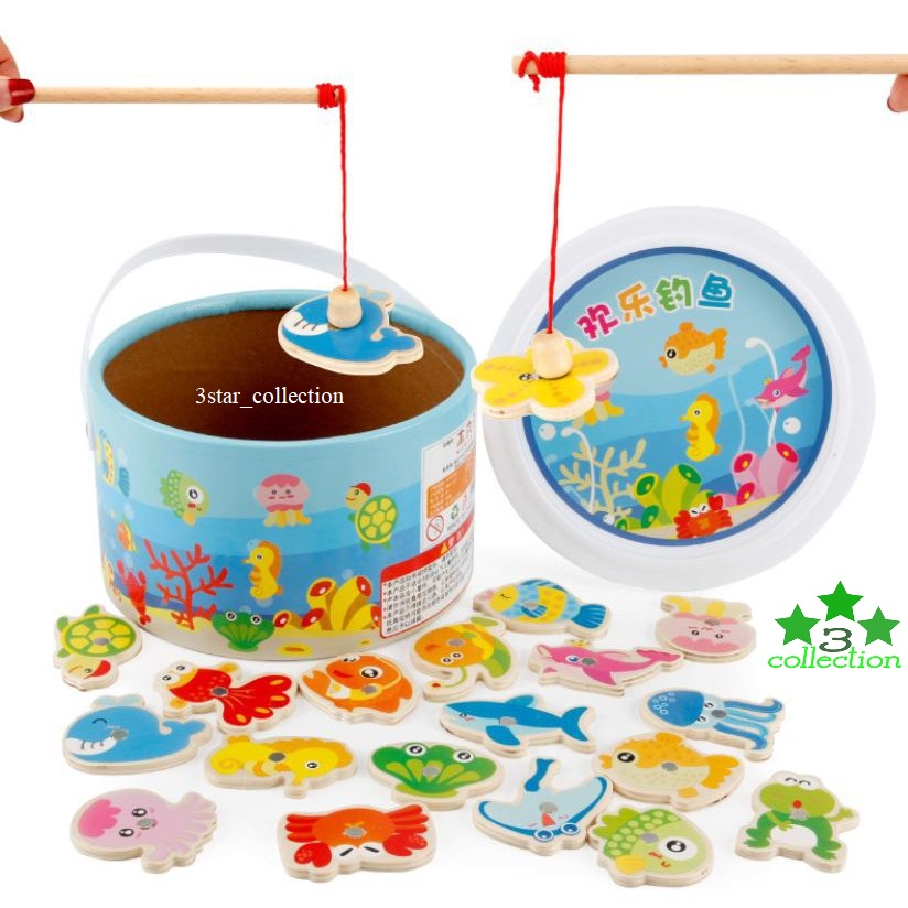 Mainan Pancing ikan kayu +box