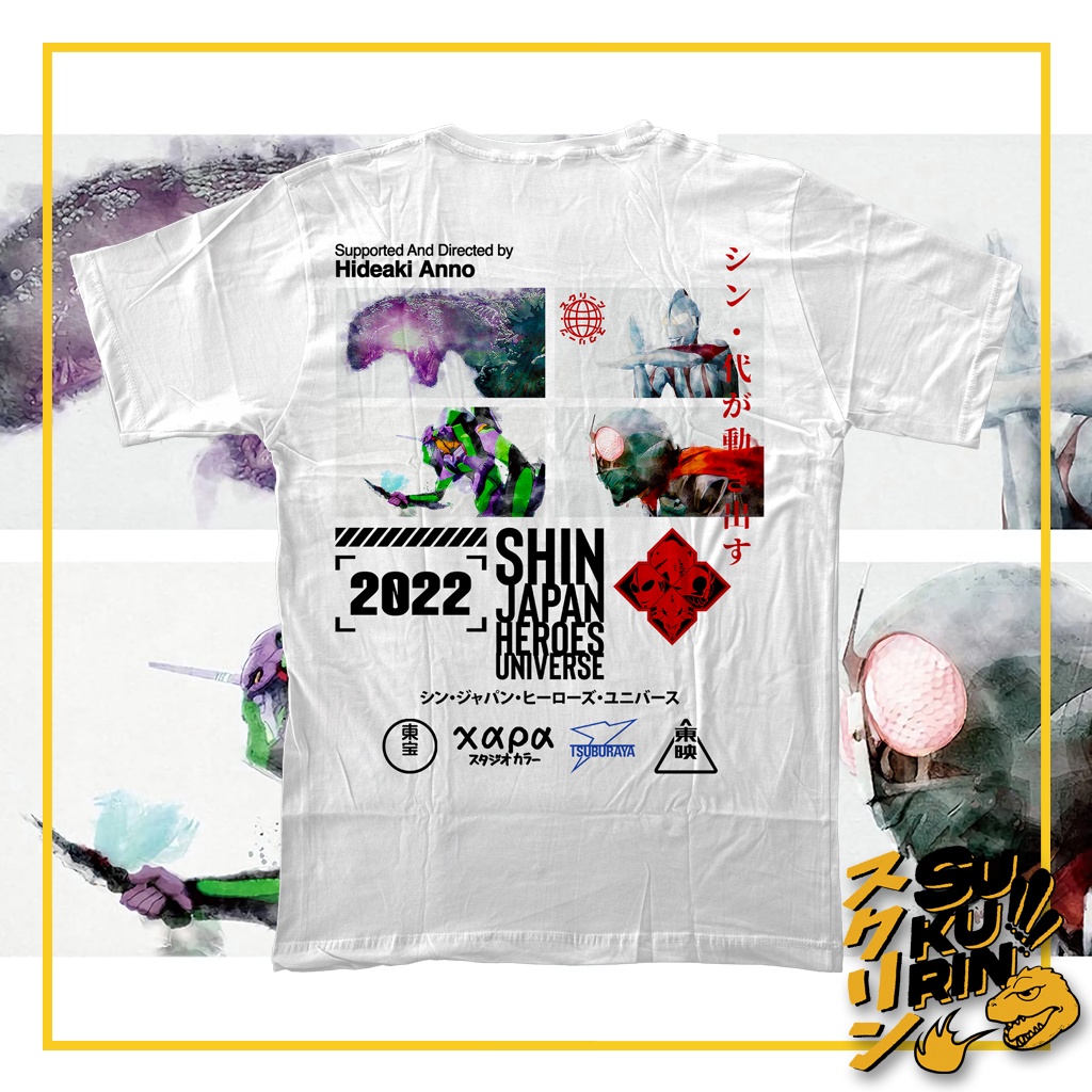 Kaos Anime Film Jepang Shin Japan Heroes Universe (Godzilla, Evangelion, Kamen Rider, Ultraman)