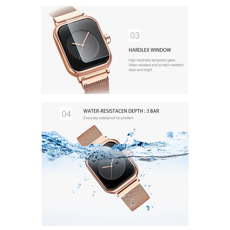 Jam tangan wanita Simple Design VavaVoom Square Watch Original Luxury Brand Waterproof