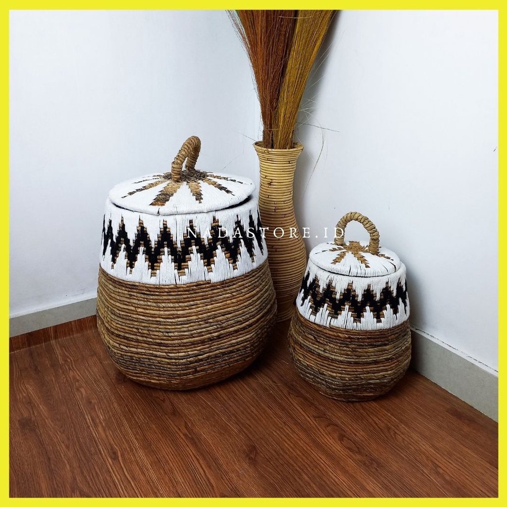 NADASTORE - LARGE WOVEN BASKET / LIDDED BASKET / KERANJANG BIG SIZE TUTUP / GUCI DISPLAY