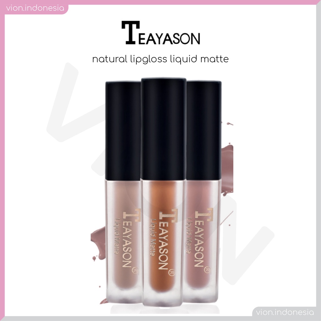 TEAYASON Natural Matte Liquid Lipstick Lip Glaze Lip Gloss Lipstik Baru 12 Warna Original TE005