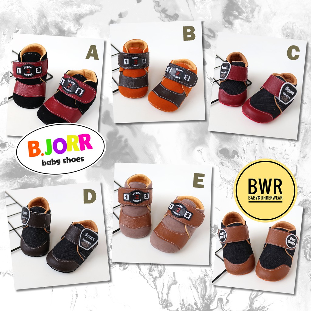 Pilih Warna || Sepatu Bayi Laki Laki BJORR / Baby Shoes 3 6 Bulan  - Bwr IX