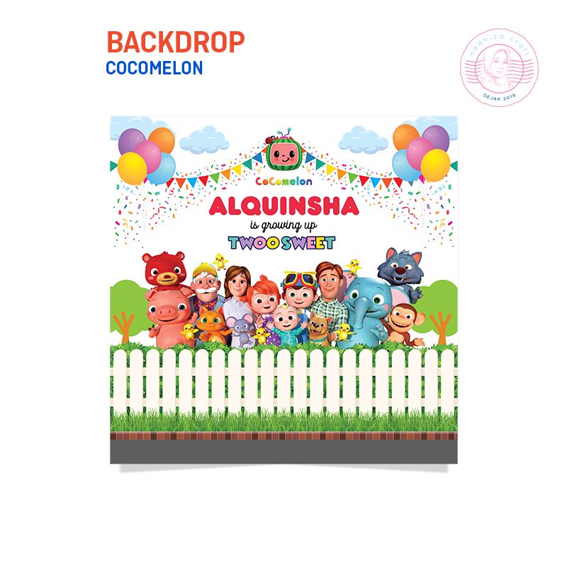 COCOMELON BACKDROP BANNER ULANG TAHUN