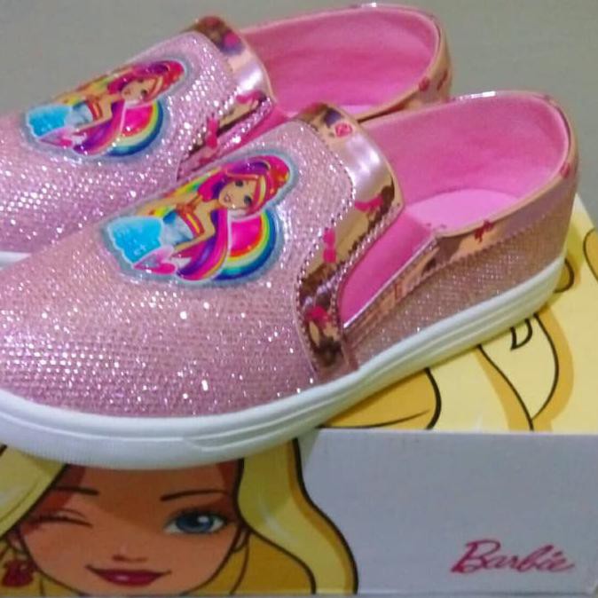 Sepatu Anak Perempuan - Barbie Glitter Pink