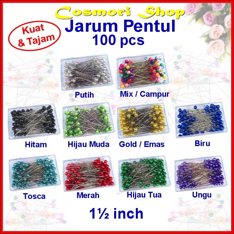 Jarum Pentul Premium Tajam Kebaya Hijab Jilbab Kuat Impor Super Dokoh Kerongsang peniti Anti Karat