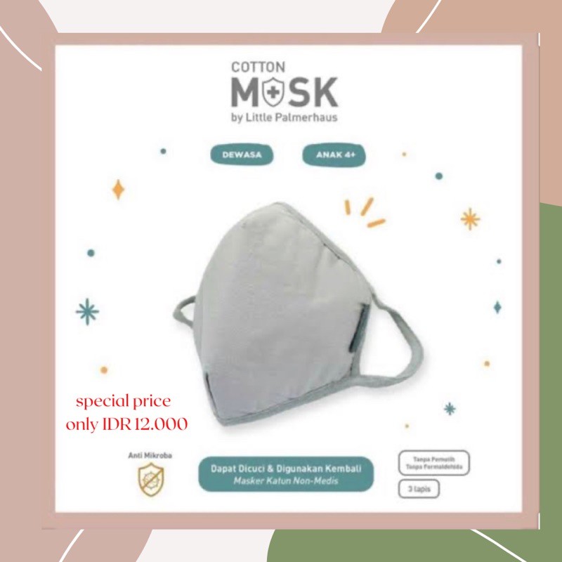 READY STOCK MASKER BY LITTLE PALMERHAUS (COTTON MASK) / MASKER