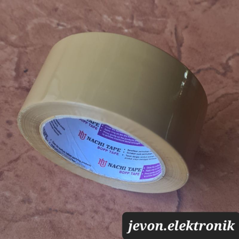 Lakban Nachi 2 Inch 100 Yard Coklat 48 mm Isolasi Plakban Cokelat Original