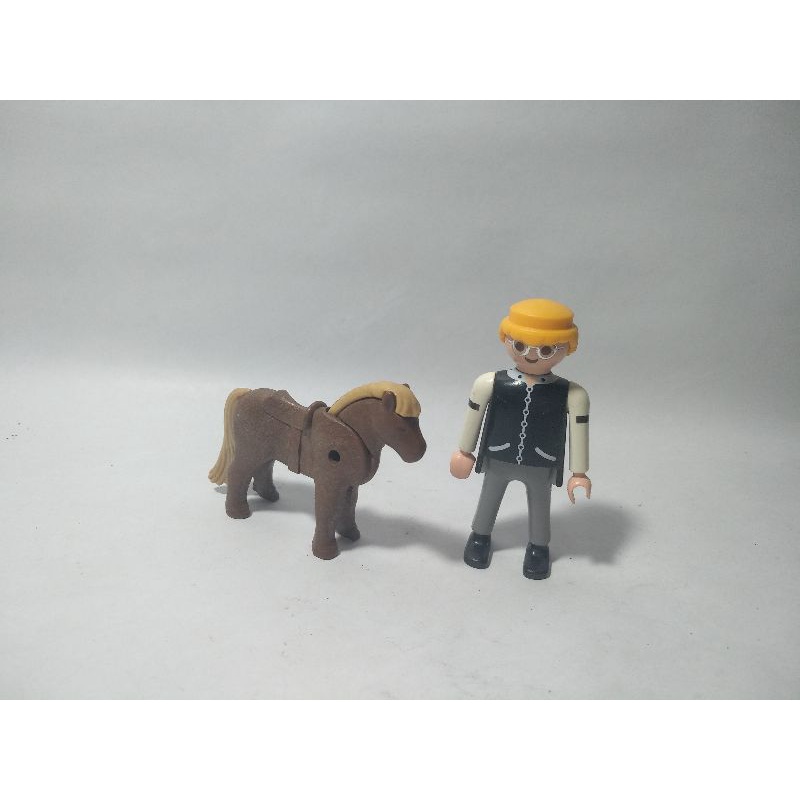 Playmobil Geobra Horse Riding Crazy Rich Jockey Joki Berkuda 1990 Kuda Equestrian Jadul Retro Toys