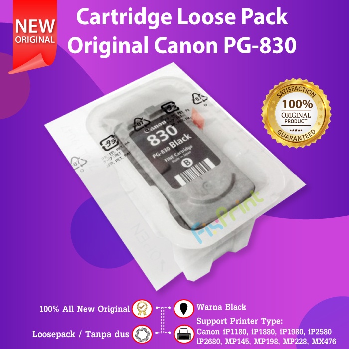 Cartridge Tinta Canon PG830 830 Black Printer IP1880 IP1980 MX-476 308